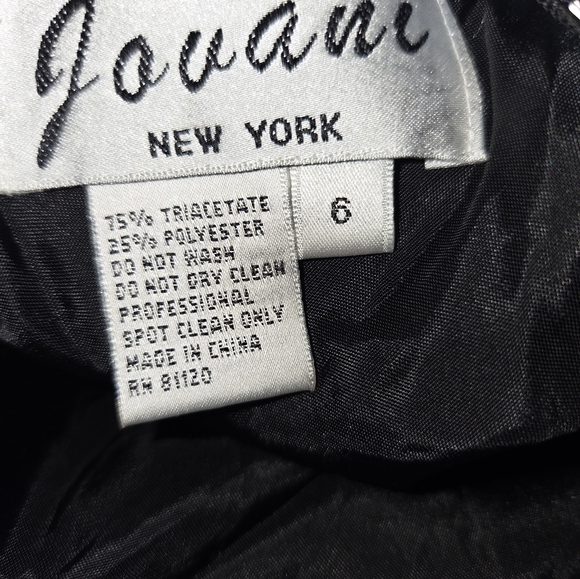 Elegant Jovani Black Lace Beaded Tulle Lace Formal Gown Size 6 Black Tie - Picture 9 of 12